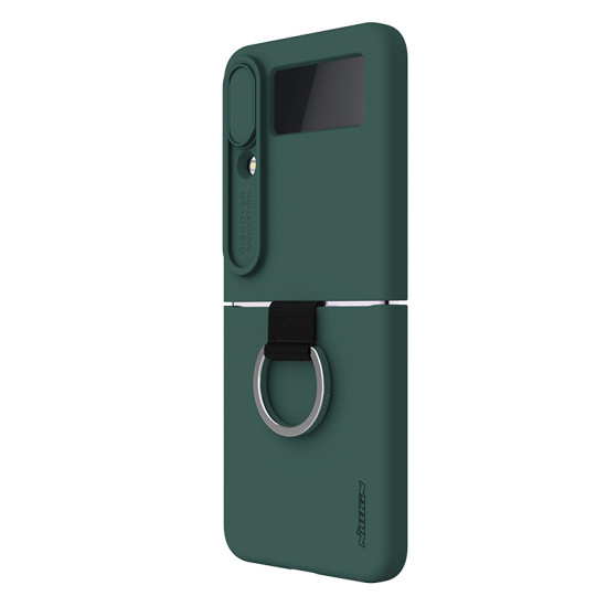 Samsung Galaxy Z Flip 4 5G силиконов калъф със защита на камерата зелен Samsung Galaxy Z Flip 4 5G силиконов калъф със защита на камерата зелен