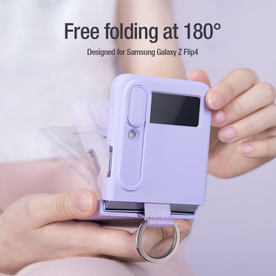 Samsung Galaxy Z Flip 4 5G силиконов калъф със защита на камерата син Samsung Galaxy Z Flip 4 5G силиконов калъф със защита на камерата син