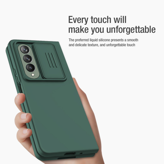 Samsung Galaxy Z Fold 4 5G силиконов калъф със защита на камерата зелен Samsung Galaxy Z Fold 4 5G силиконов калъф със защита на камерата зелен