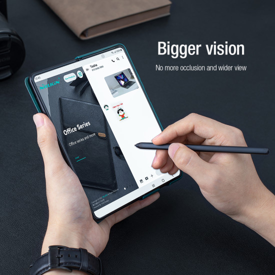 Samsung Galaxy Z Fold 4 5G Кожен калъф Qin черен Samsung Galaxy Z Fold 4 5G Кожен калъф Qin черен