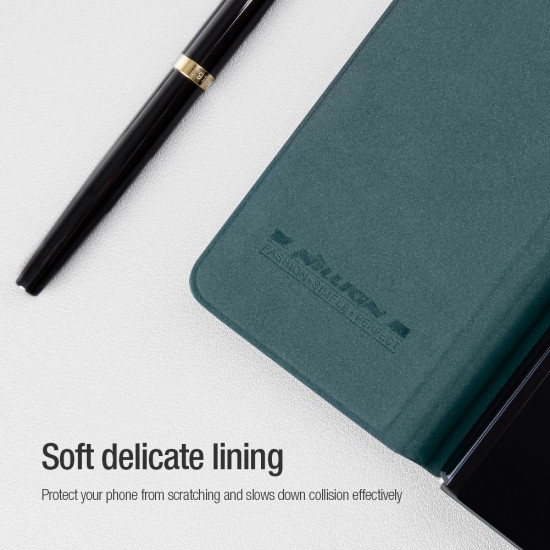 Samsung Galaxy Z Fold 4 5G Кожен калъф Qin черен Samsung Galaxy Z Fold 4 5G Кожен калъф Qin черен