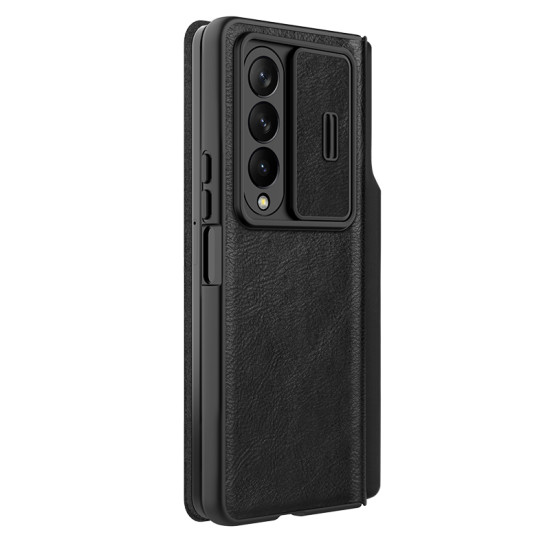 Samsung Galaxy Z Fold 4 5G Кожен калъф Qin черен Samsung Galaxy Z Fold 4 5G Кожен калъф Qin черен