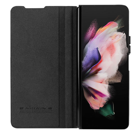 Samsung Galaxy Z Fold 4 5G Кожен калъф Qin черен Samsung Galaxy Z Fold 4 5G Кожен калъф Qin черен