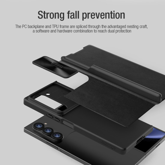 Samsung Z Fold 6 5G Qin Pro leather case Black Samsung Z Fold 6 5G Qin Pro leather case Black