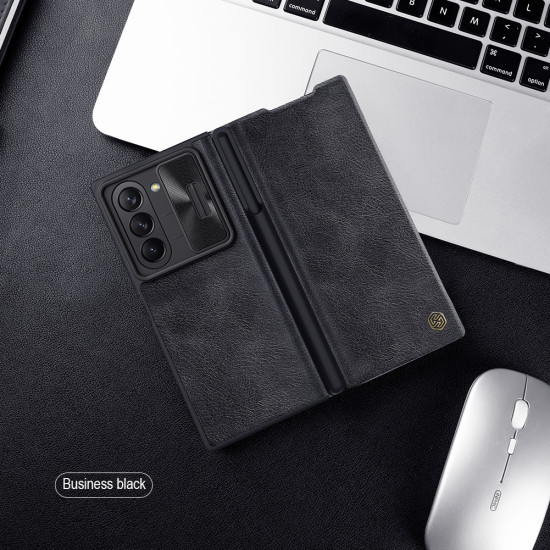 Samsung Z Fold 6 5G Qin Pro leather case Black Samsung Z Fold 6 5G Qin Pro leather case Black