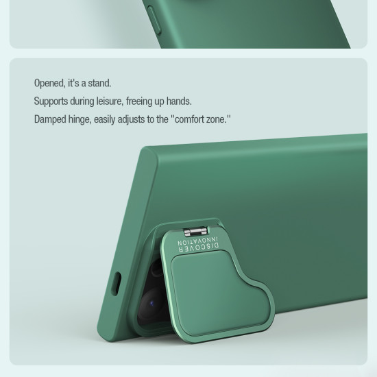 Samsung S24 Ultra силиконов калъф Silky Prop със защита на камерата зелен Samsung S24 Ultra силиконов калъф Silky Prop със защита на камерата зелен