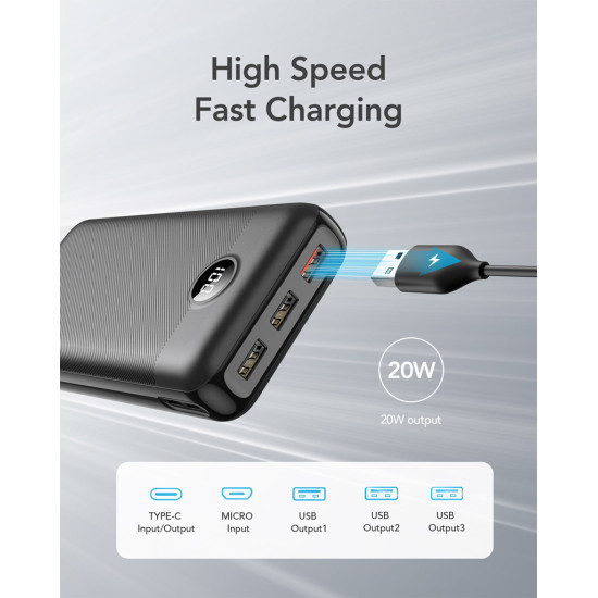Външна батерия VEGER 30000 mAh PD QC3.0 3A 20W L30 (W3008PD) Външна батерия VEGER 30000 mAh PD QC3.0 3A 20W L30 (W3008PD)