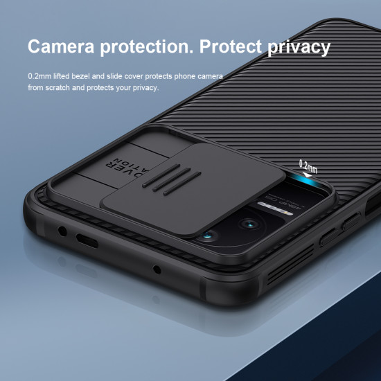 Poco F4 5G твърд гръб със защита на камерата черен Poco F4 5G твърд гръб със защита на камерата черен