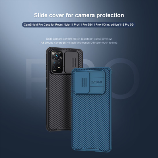 Redmi Note 12 Pro 4G твърд гръб със защита на камерата Nillkin син Redmi Note 12 Pro 4G твърд гръб със защита на камерата Nillkin син