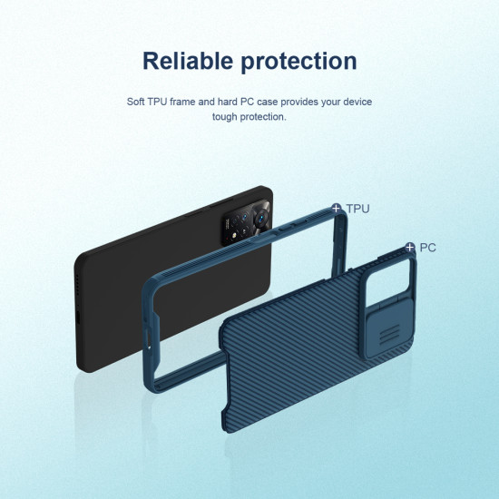 Redmi Note 12 Pro 4G твърд гръб със защита на камерата Nillkin син Redmi Note 12 Pro 4G твърд гръб със защита на камерата Nillkin син