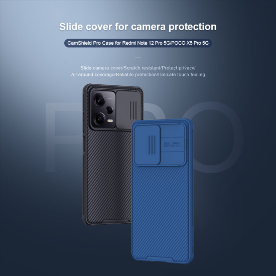 Redmi Note 12 Pro 5G твърд гръб със защита на камерата Nillkin черен Redmi Note 12 Pro 5G твърд гръб със защита на камерата Nillkin черен