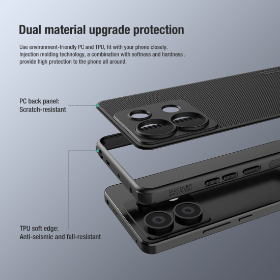 Redmi Note 13 Pro 5G / POCO X6 калъф твърд гръб Nillkin черен Redmi Note 13 Pro 5G / POCO X6 калъф твърд гръб Nillkin черен