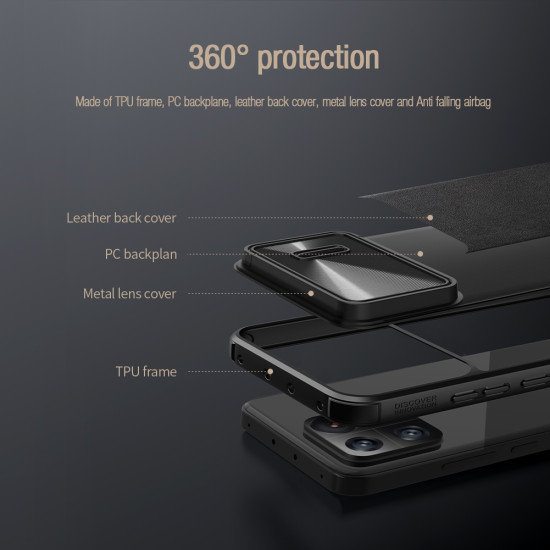 Xiaomi 13 кожен калъф със защита на камерата Nillkin черен Xiaomi 13 кожен калъф със защита на камерата Nillkin черен